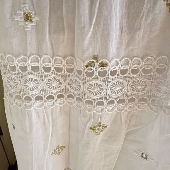 Soft Surroundings Embroidered Eyelet Lace Cotton Maxi Dress - Picture 5 of 9